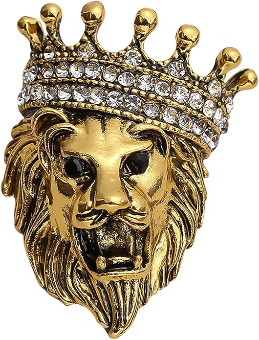 HETICA Vintage Animal Dragon Skull Wolf Crown Lion Brooch for Men Women Suit Tie Dress Lapel Pin Fashion Jewelry