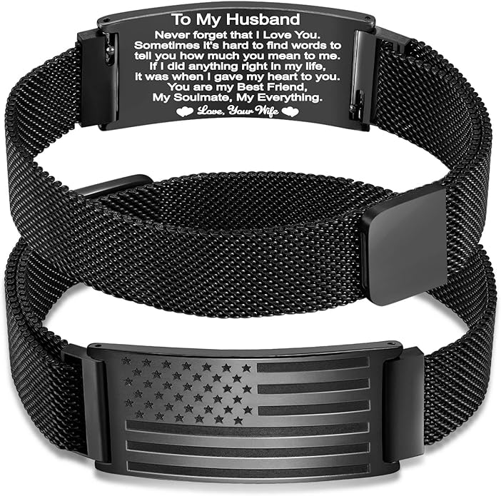 Bracelet for Men/Husband/Uncle/Bonus Dad/New Dad/Papa/Stepdad,American Flag Bracelet Fathers Day Valentines Christmas Jewelry Gifts,Adjustable Size