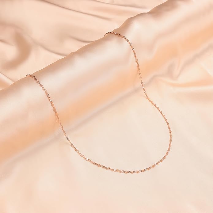 925 Sterling Silver Chain Necklace Link Chain Necklace for Women Simple Dainty 16K Gold Plated Necklace for Women Minimalist Waterproof Silver Necklace Trendy Jewelry Gifts