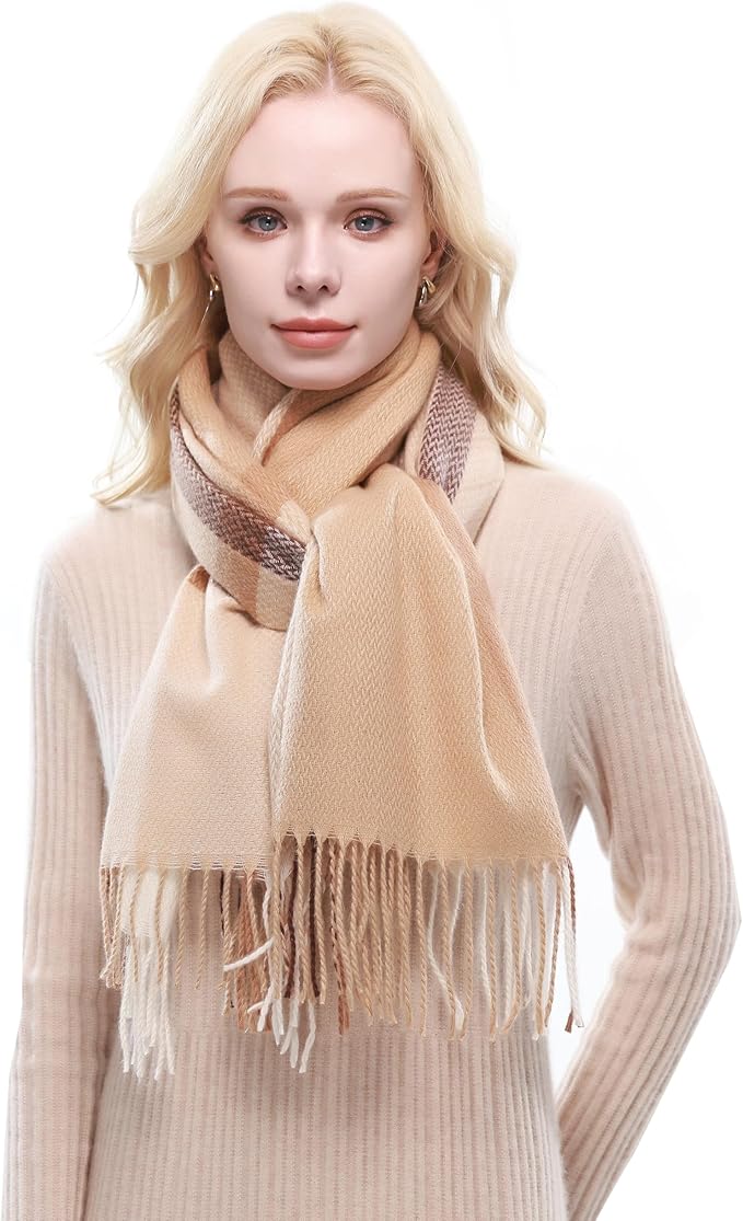 RIIQIICHY Plaid Scarf for Women Fall Winter Pashmina Scarves Wraps for Cold Weather Warm Large