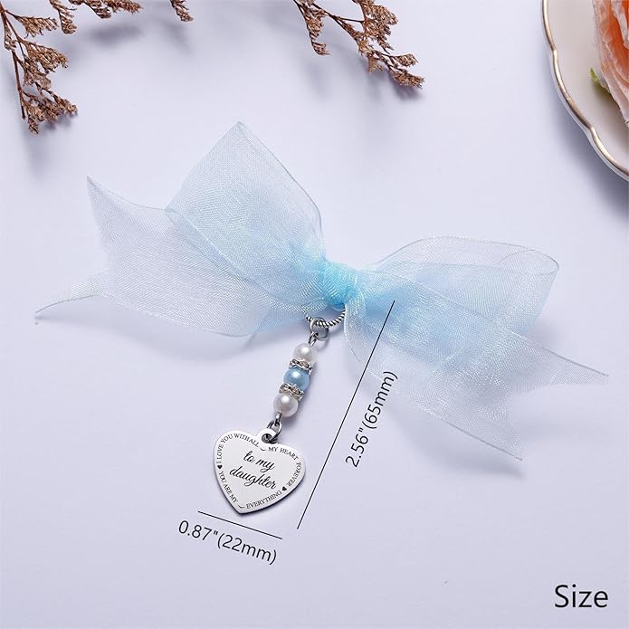 Ralukiia Something Blue Charm Gift for Bride from Mom and Dad, Blue Bridal Bouquet Charm, Daughter Wedding Gifts from Parents, Bridal Shower Gift