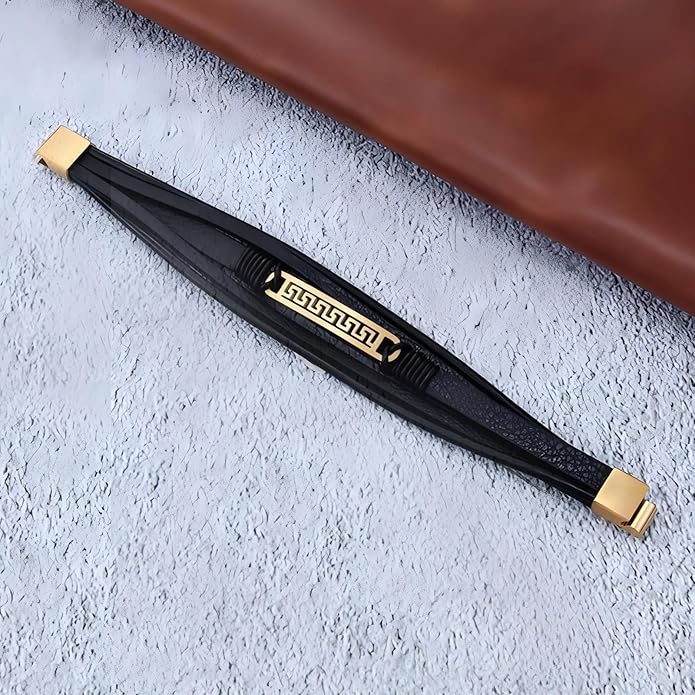Italian Handmade Genuine Leather Bracelets for Men Stainless Steel Clip, Men's Casual Genuine Multi-layer Cuff Bracelet, Bracelet Gift for Real Men