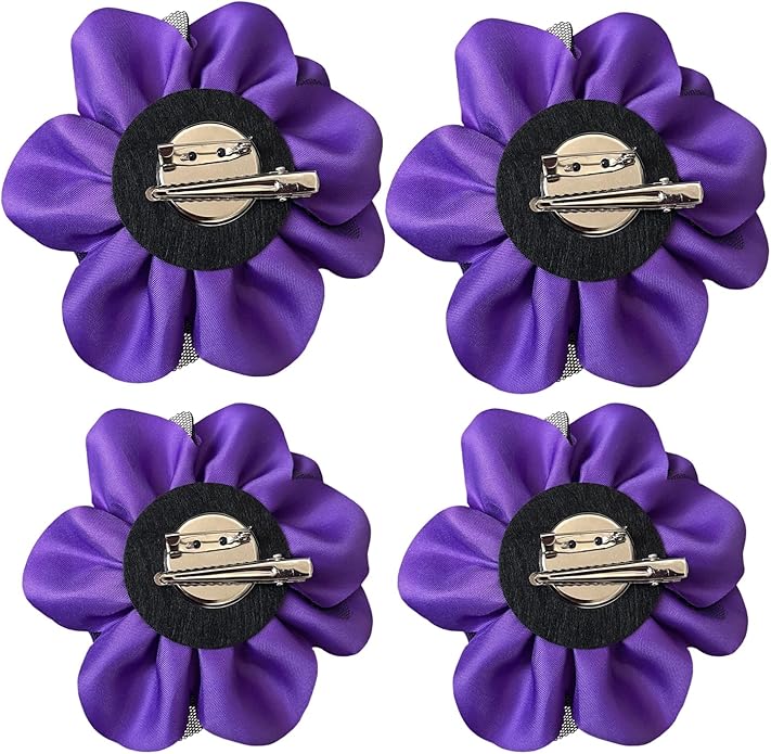 Women's Brooches 4pcs Rose Flower Hair Clip Flamenco Dancer Pin up Mexican Hair Flowers Clips Hairpin Brooch Tea Party Hats Headpieces