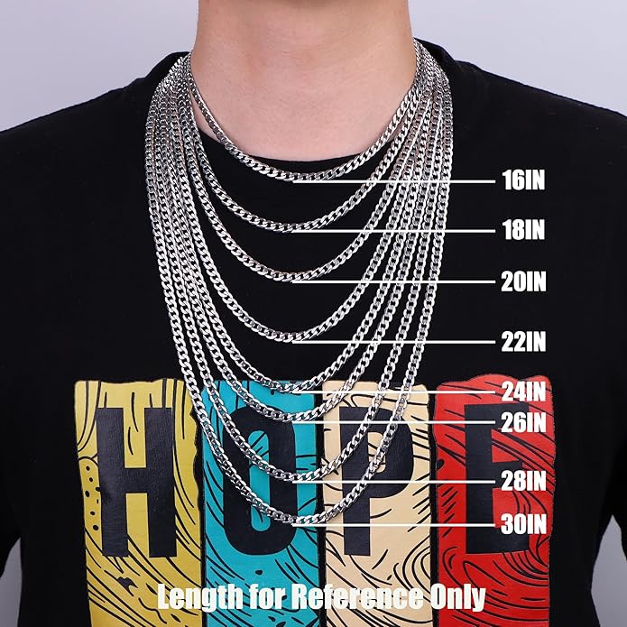 MILACOLATO 925 Sterling Silver Cross Necklace Men - Beveled Edge Cross Pendant with 5mm 316L Stainless Steel Cuban Link Curb Chain Crucifix Necklaces Silver Jewelry for Men Women, 18-30'' Christian Baptism Gift