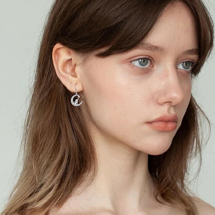 Animal Earrings 925 Sterling Silver Dangle Earrings Leverback Earrings Animal Jewelry for Women