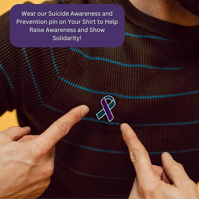 Suicide Awareness and Prevention Pin - Bulk Packs - Variety Pack of Teal & Purple Ribbon Pin Perfect for Support Groups, Gift-Giving and Fundraising
