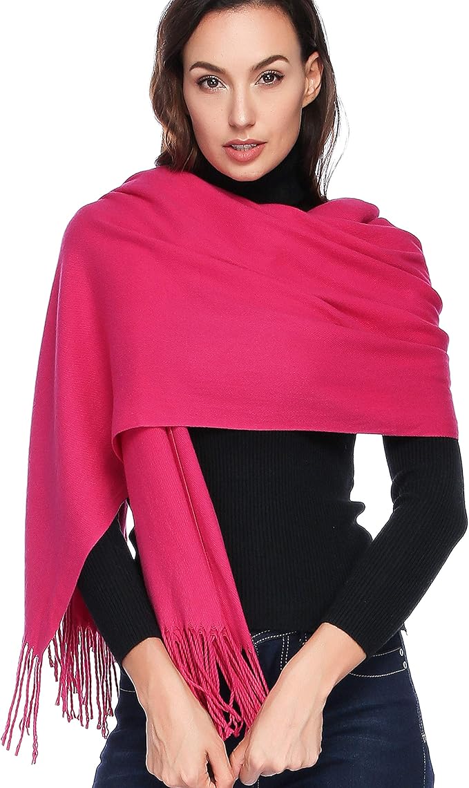 HOYAYO Extra Large Thick Pashmina Shawl Wraps - Wool Soft Winter Warm Scarves Travel Blanket for Women