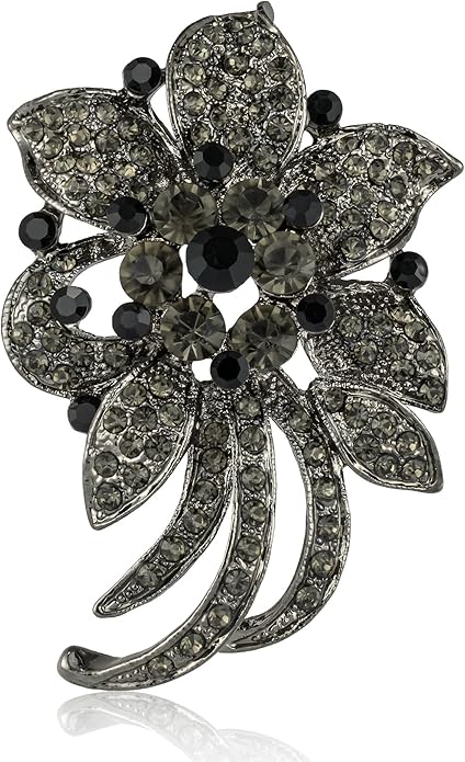 HAISWET Wedding Bridal Rhinestone Flower-shape Brooch Pin for Women