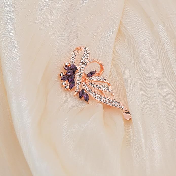 Rhinestone Brooches for Women,Vintage Silver Large Brooch Pins Blue Crystal Dress Brooch Pin Decorative Pins,Fashion Prom Jewelry Accessories