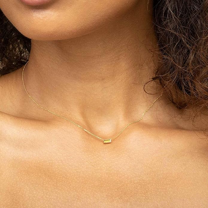 JSJOY Gold Birthstone Necklace for Women Dainty Birthstone Pendant Necklace for Teens Birthday Gifts Jewelry for Mothers Wife Grandma Graduation Gifts for Teenagers