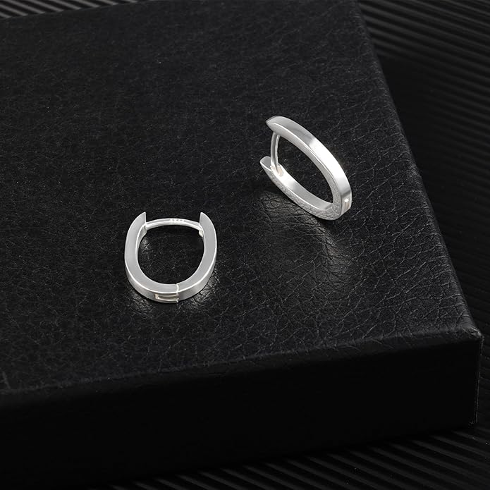 925 Sterling Silver Earrings Small Chunky Silver Earrings for Women Trendy 14K Gold Plated Hypoallergenic Cute Thick Huggie Hoops Earing Jewelry for Women Gifts