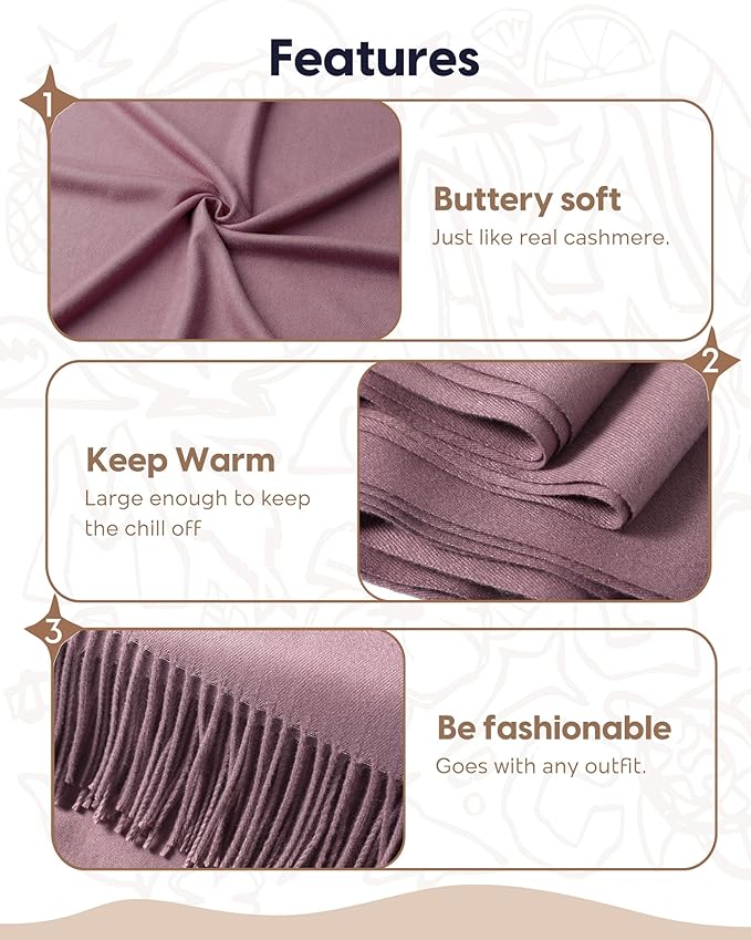 maamgic Women's Winter Scarf Soft Warm Scarf for Women Cozy Shawl Wraps for Women Lightweight Pashmina Style Wrap