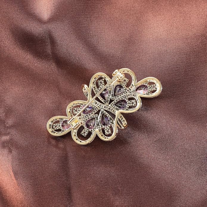YOQUCOL Cubic Zirconia Crystal Rhinestone Wedding Brooch Pin for Women Brides Jewelry
