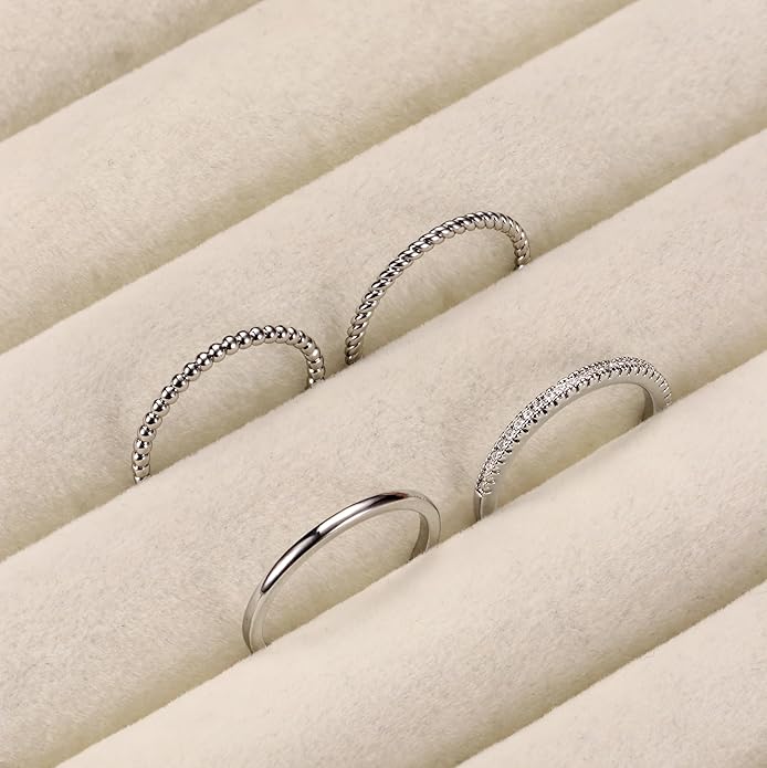 Florideco Stackable Rings for Women Non Tarnish Dainty 14K Gold Plated Stacking Thin Ring Set Trendy Statement Minimalist Cubic Zirconia Band Rings Promise Engagement Rings Size 5-10