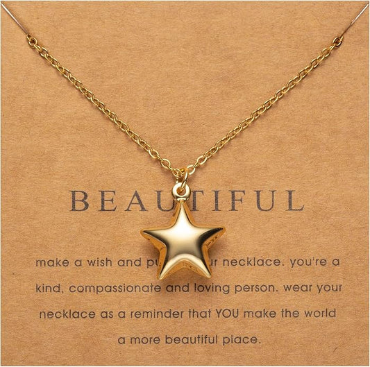 18k Gold Plated Necklace for Women Trendy Dainty Charm Evil eye Italian horn hummingbird starfish seashell bow elephant snake butterfly ladybug PendentMinimalist Delicate Jewelry for Women