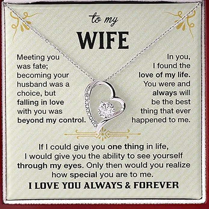 To My Future Wife Necklace - Promise Necklace For Her, Fiance Gifts For Her, Birthday Gifts For Future Wife With Message Card, To My Soulmate Necklace For Women Women Romantic Jewelry With Message Card, Gift Box