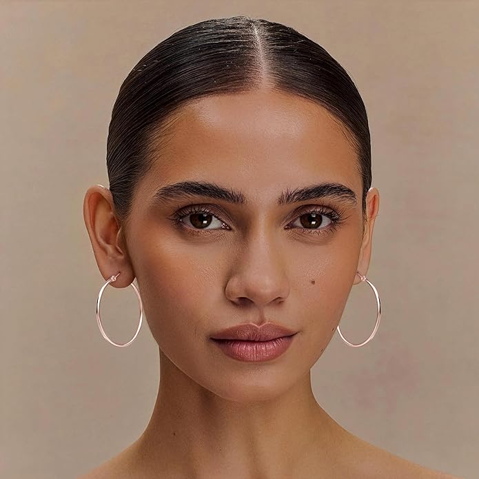 Gold Hoop Earrings Set for Women,14k Gold Plated Gold Hoops with Sterling Silver Post Hypoallergenic Thin Hoop Gold Earrings for Girls Trendy Jewelry Gifts