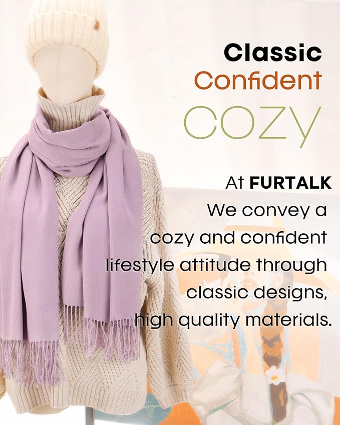 FURTALK Winter Scarf for Women Pashmina Shawl Wraps Soft Warm Fashion Blanket Scarves Gifts