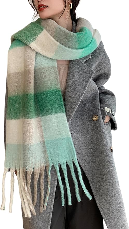 Wander Agio Winter Women Warm Scarf Long Shawl Large Scarves Cold Weather Thick Blanket Scarfs Colorful Plaid