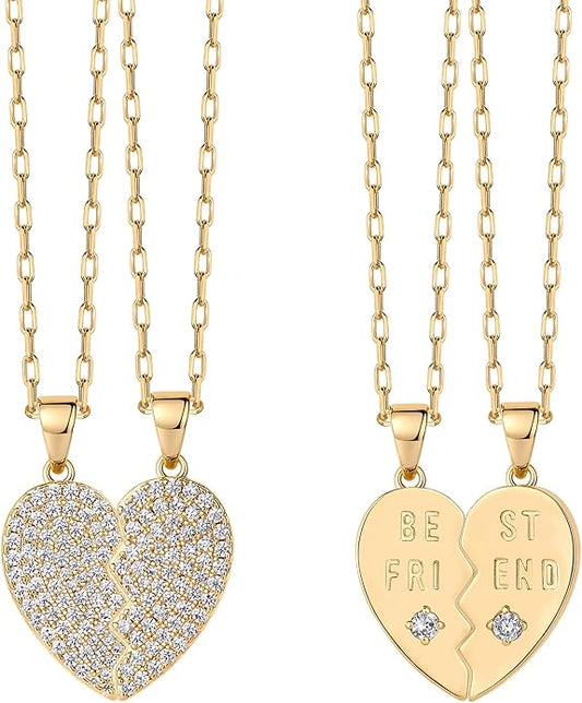 PAVOI 14K Gold Plated Cubic Zirconia Heart Necklace | Cute Dainty Love Pendant Necklaces for Women