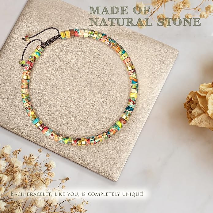 30th 40th 50th 60th 70th 80th Birthday Gifts for Women, Natural Stone Bracelet Birthday Gifts for Mom Daughter Grandma Sister Friends Coworker