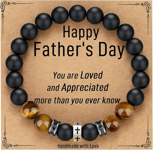 TONY & SANDY Cross Bracelet Men Cool Valentines Day Gifts for Him Teen Boys Son Grandson Nephew, Birthday Easter Christmas Gifts for Teen Boys Adults Men