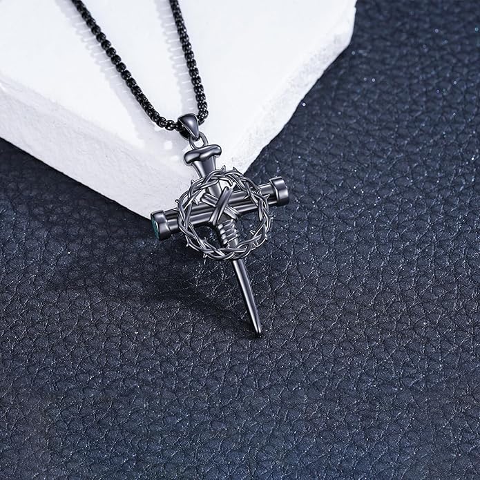 Cross Necklace for Men 925 Sterling Silver Celtic Cross Pendant Christian Jewelry Religious Christmas Gifts for Women