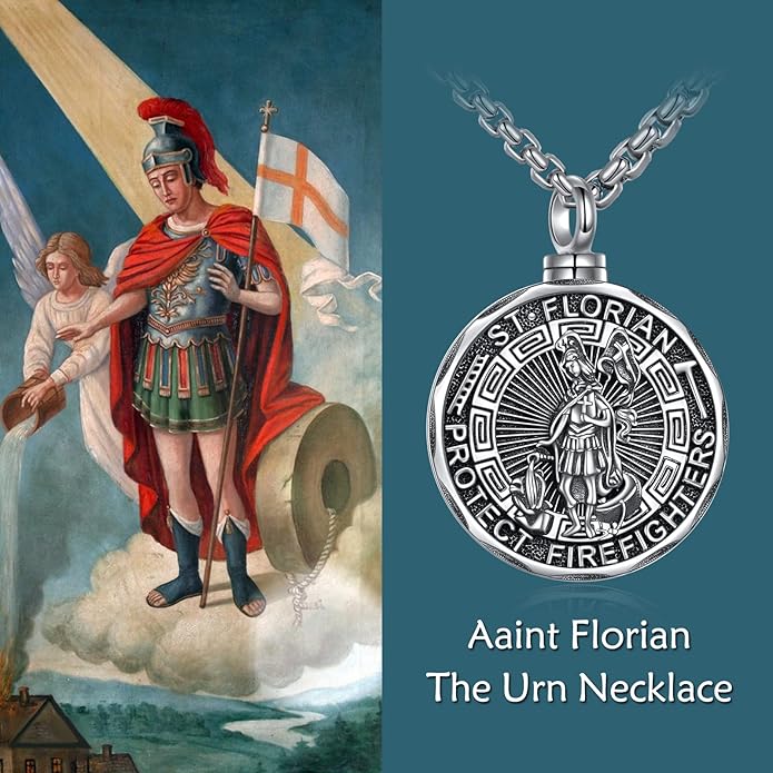 YFN Patron Saint Necklace Sterling Silver Amulet Medal Pendant Religious Protector Jewelry Gifts for Women Men