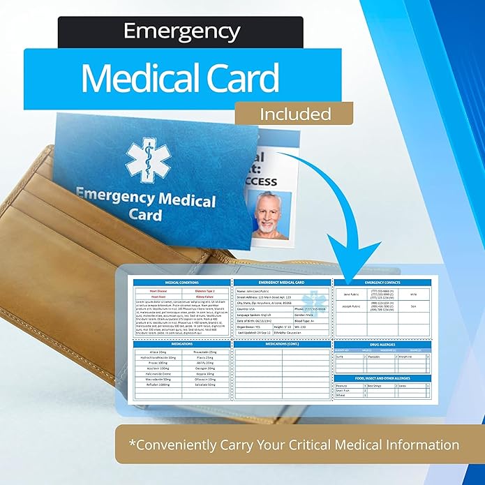 Personalized Medical Alert Bracelet for Men & Women – Custom Engraved Waterproof Silicone Wristband with Stainless Steel ID Plate – Medical ID Bracelet for Allergies, Conditions, ICE Info & Emergency Card