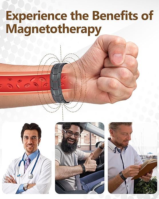Feraco Copper Bracelet for Men 3X Strength,Magnetic Therapy Bracelet Copper Jewelry with Powerful 3800 Gauss Magnets,Premium Fold-Over Clasp