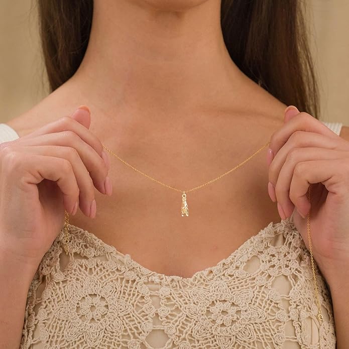 Gold Necklace for Women-14K Gold Plated Bow,Dragon,Shell, Palm Tree, Seahorse, Conch Shell,Sardines, Cowboy Boot,Bat,Bunny Pendant Beachy Jewelry for Women Gifts