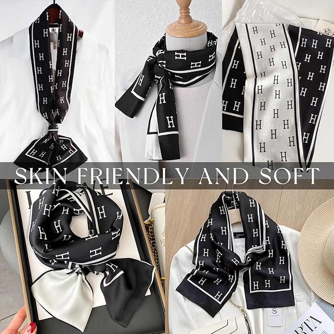 Dailyacc Hair Scarf for Women Fashion Silky Satin Headscarf Wrap Breathable Lightweight Neck Scarves For Handbag