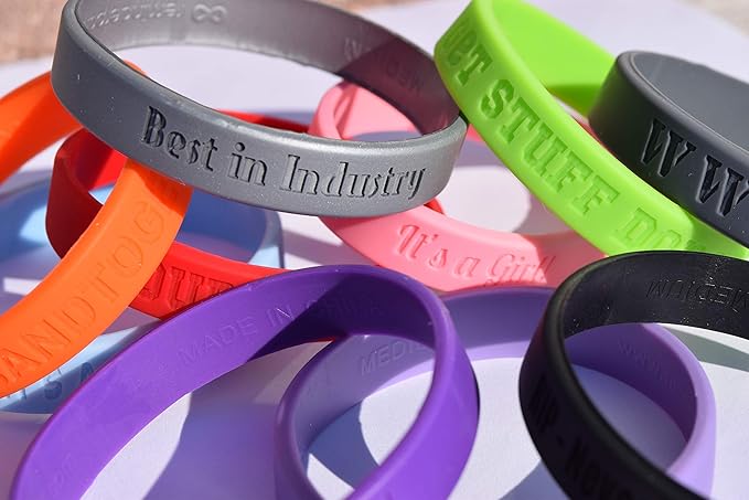 Reminderband Custom Silicone Bracelet – Motivational Wristbands, Bulk Personalized Bands for Events, Awareness, Fundraisers, Gifts – Custom Rubber Bracelets - 1/2" Classic