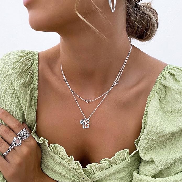 Custom4U Personalized Initial Picture Necklace for Women, Projection Necklace with Picture Inside, Gold/Silver Letter Pendant Necklace, Custom Photo Gifts for Mom Wife Birthday Valentines