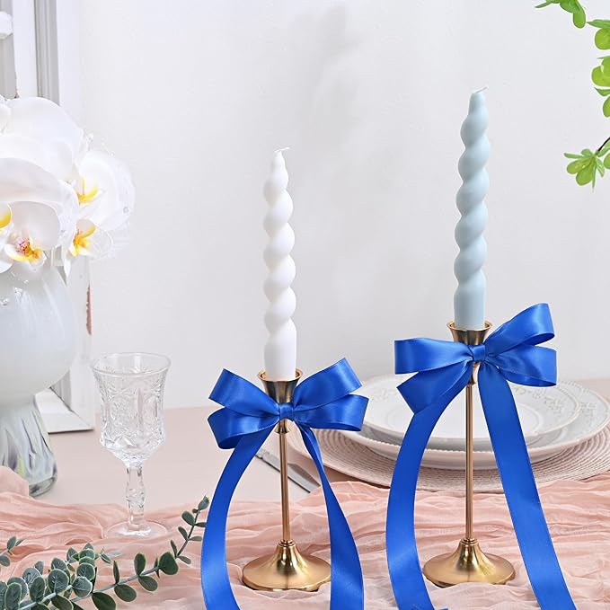 LEEQE Royal Blue Satin Ribbon 1 inch X 50 Yards Polyester Ribbon for Gift Wrapping Very Suitable for Weddings Party Hair Bow Invitation Decorations and More