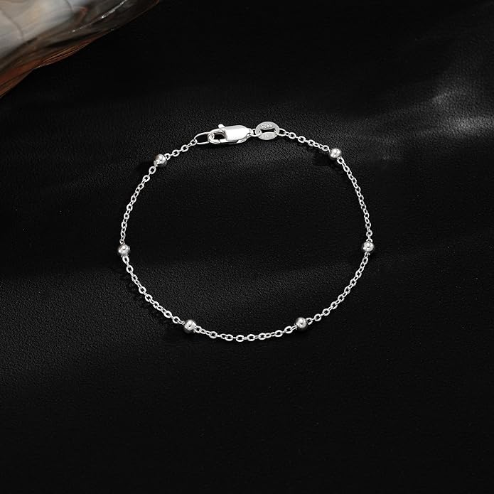 Moodear Stackable Bracelets for Men - Dainty 925 Sterling Silver/14K Gold Plated Cuff Snake Box Cuban Link Chain Bangle Bracelet Set Mens Jewelry