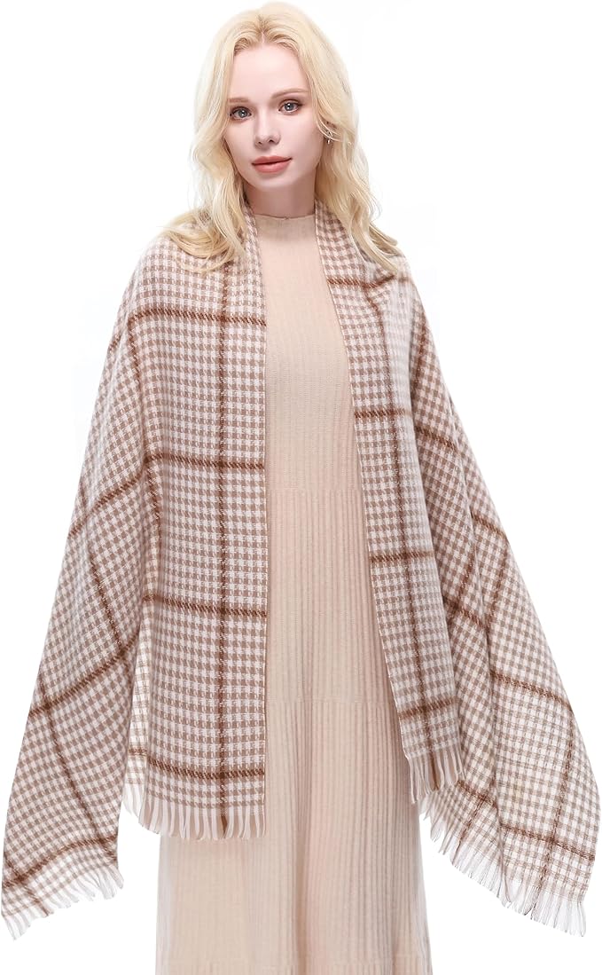 RIIQIICHY Plaid Scarf for Women Fall Winter Pashmina Scarves Wraps for Cold Weather Warm Large
