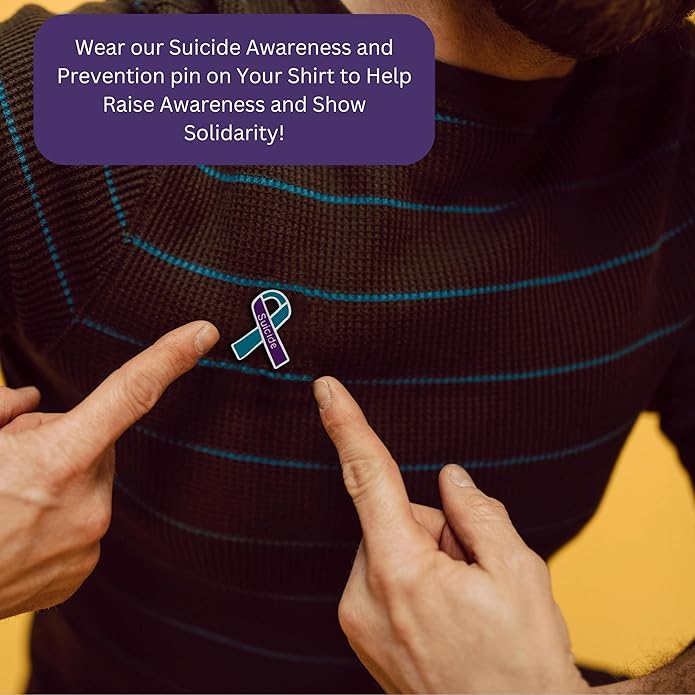 Suicide Awareness and Prevention Pin - Bulk Packs - Variety Pack of Teal & Purple Ribbon Pin Perfect for Support Groups, Gift-Giving and Fundraising