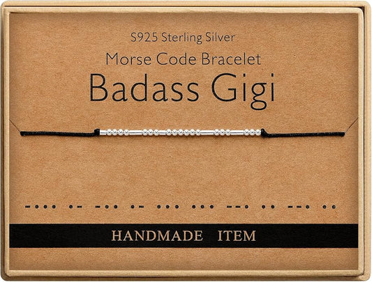 Monily Inspirational Gifts for Women Morse Code Bracelets for Women Funny Bracelet for Friend Funny Gift for Women Sterling Silver Bracelet for Women
