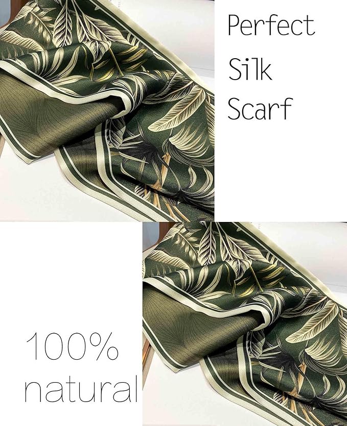 kcctoo 59" Mulberry Silk Like Head Scarf Women's Fashion Square Neck Satin Scarfs for Bag Hair Scarves Gift 59 * 5.9”