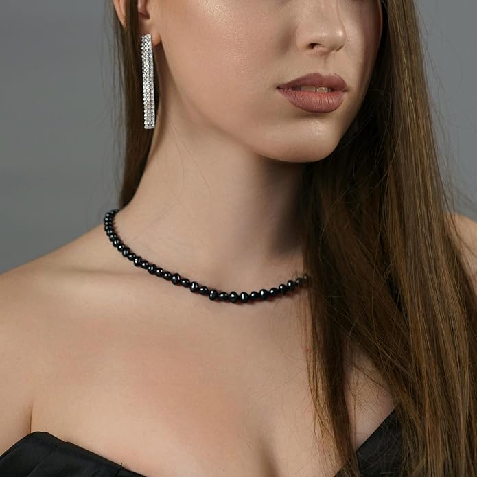 Natural Pearls Choker Necklace for Women Freshwater Baroque Pearl Strand Necklace Chain Cultured Baroque Pearl 18K Gold Plated & S925 Sterling Silver Clasp Choker