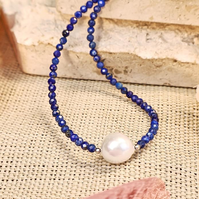 Beaded Necklace Pearl Necklaces for Women Single Pearl Necklace 11-12mm Freshwater Pearl Necklace Trendy Jewelry Gift Birthstone Bead Necklaces Pearl Choker Adjustable Chain