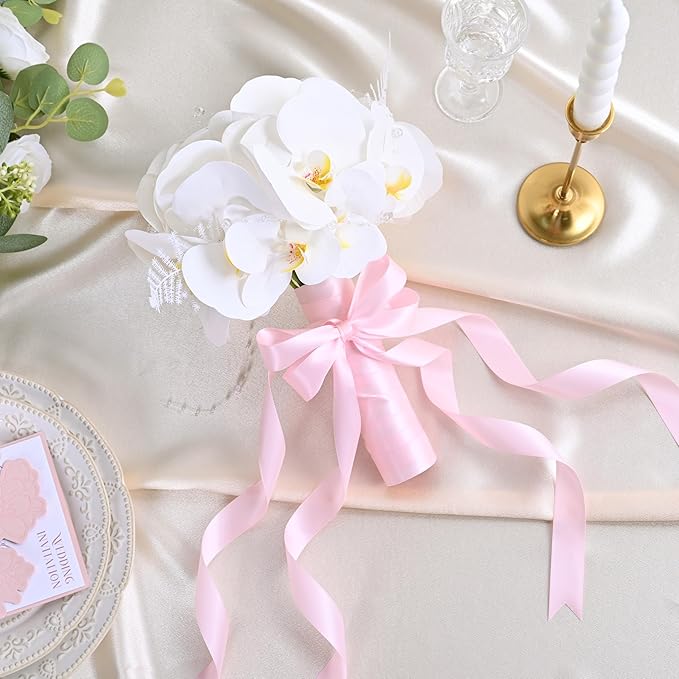 LEEQE Lt Pink Double Face Satin Ribbon 1 inch X 50 Yards Spool Bright Colors Very Suitable for Weddings Gift Package Wrapping Dancer Wand Sewing Party Hair Bow Invitation Decorations and More