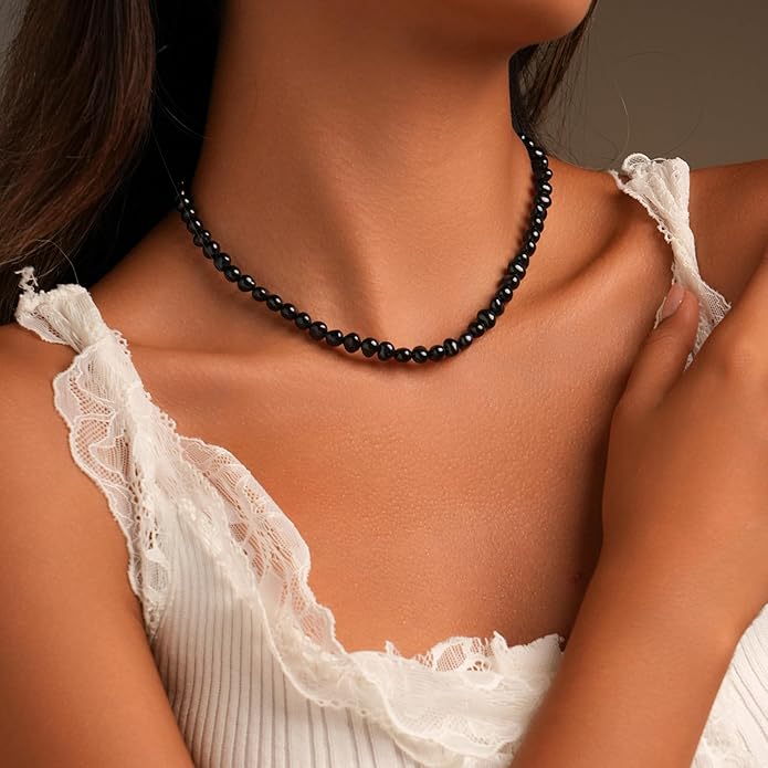 Natural Pearls Choker Necklace for Women Freshwater Baroque Pearl Strand Necklace Chain Cultured Baroque Pearl 18K Gold Plated & S925 Sterling Silver Clasp Choker