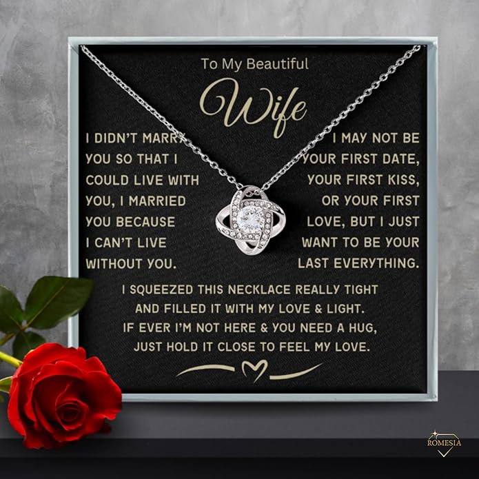 To My Soulmate Necklace For Women, Soul Mate Jewelry for Women, Future Wife Gifts, To My Wife Necklace from Husband, Gifts for Girlfriend, Pendant With Message Card