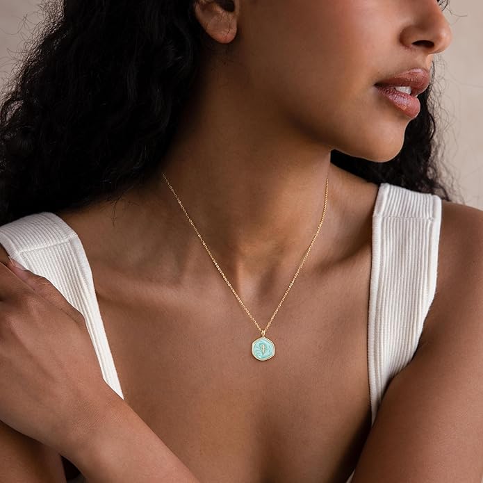 Tewiky Cross Necklace for Women-Dainty Simple 14k Gold Plated Cross Pendant Cute Necklaces for Women Jewelry