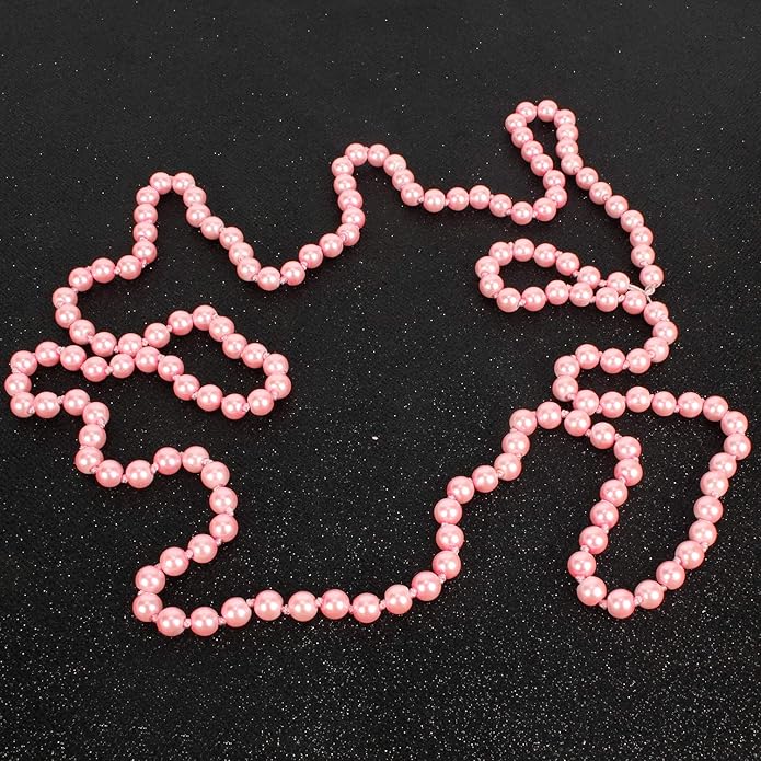 Fashion Faux Pearls Pendants 1920s Beads Cluster Long Pearl Necklace for Costume Party Jewelry 55"