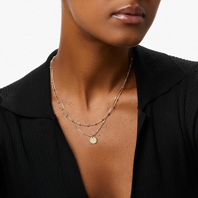 Ana Luisa Layered Necklaces for Women - Chic 14K Gold Plated Chains with Two Separate Necklaces for a Layered Look - Trendy Charm Necklace - Hypoallergenic & Tarnish-Free, Dainty Gold Chain Necklace