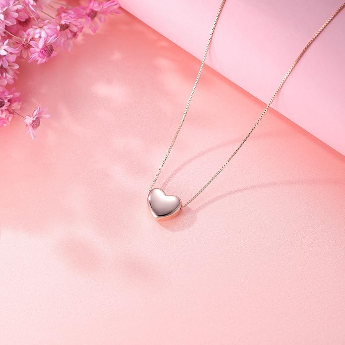 SLUYNZ Genuine 925 Sterling Silver Tiny Love Heart Pendant Necklace for Women Simple Sweet Heart Choker Necklace