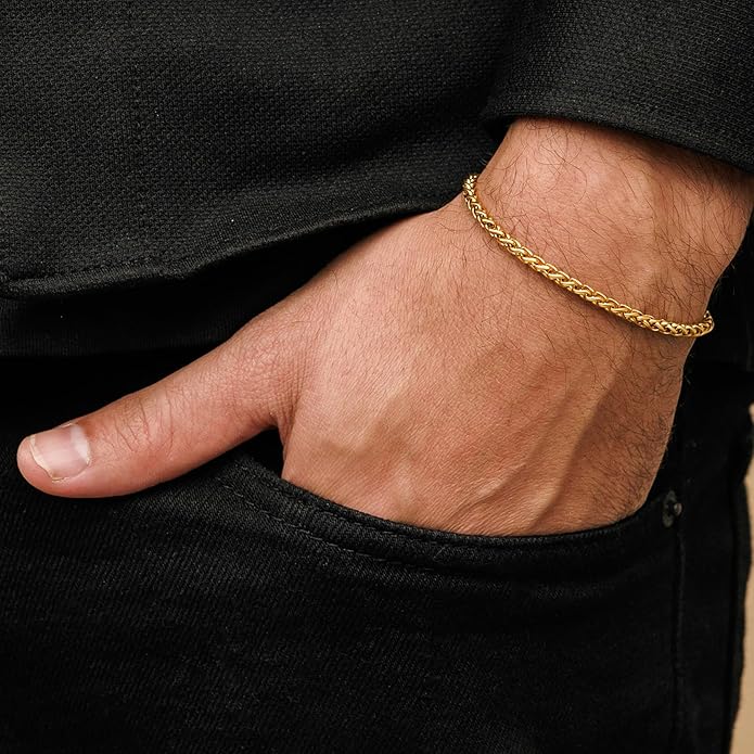 Galis Mens Bracelet Dvir - Stainless Steel for Men, Non Tarnish Rope Chain Bracelets, Stylish Birthday, Gift for Men, Dad, Husband, Boyfriend